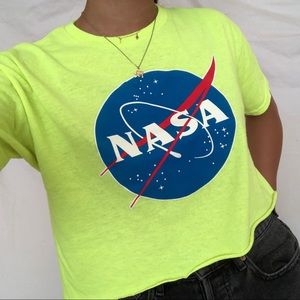 NASA neon yellow crop top